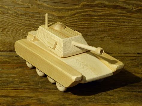 Wood Toy Army Tank M1a1 Wooden Toys Handmade Woodworking Military