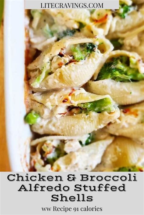 Chicken And Broccoli Alfredo Stuffed Shells Lite Cravings Recipes