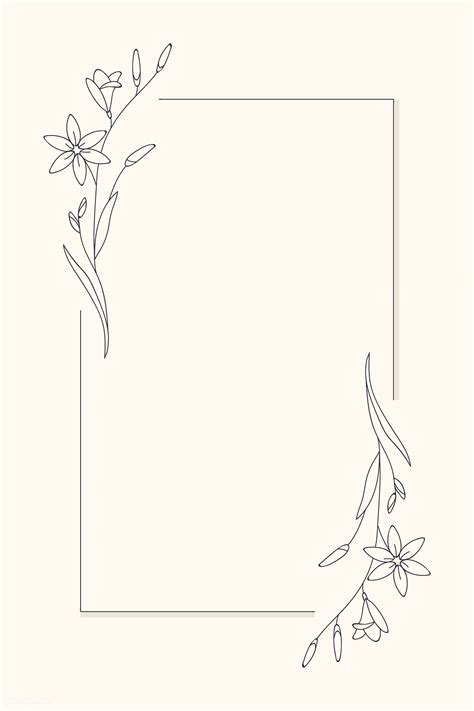 Hand Drawn Flower Frame Background Vector Premium Image By Rawpixel