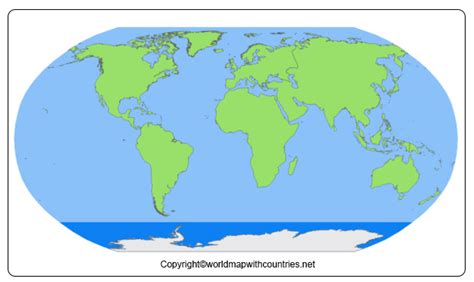 Blank Map Of World Continents And Oceans World Map With Countries