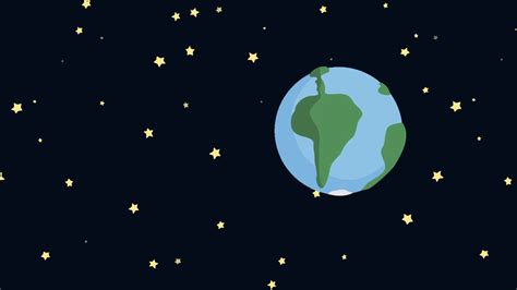 Download Cartoon Earth From Space With Starry Night Motion Background