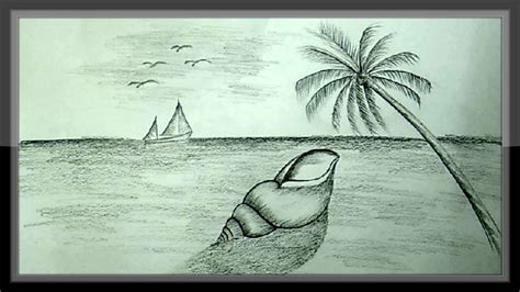 Easy Pencil Drawings Of Beaches