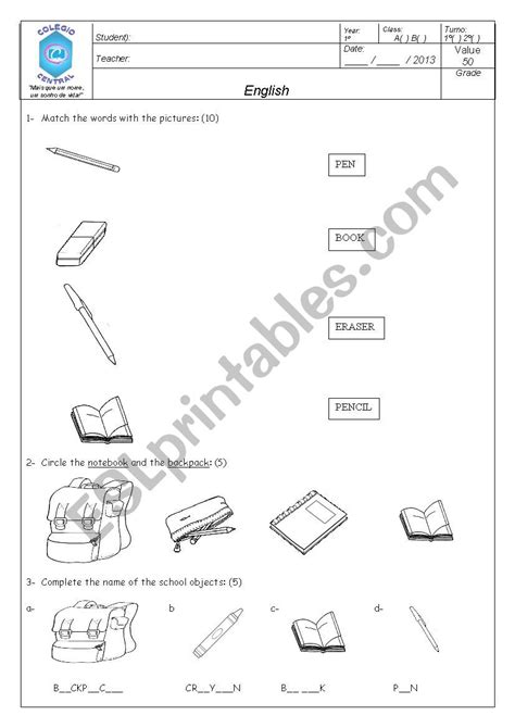 English Test For Kids Esl Worksheet By Edmarylima