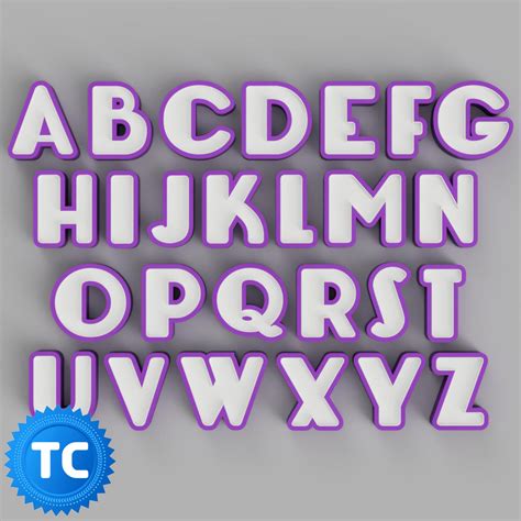3d File Font Nameled Tc Lemondrop Alphabet Create All Words In