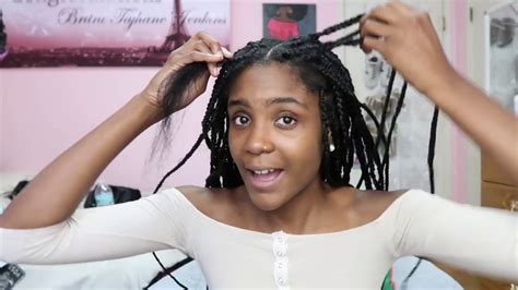how to knotless box braids first attempt youtube