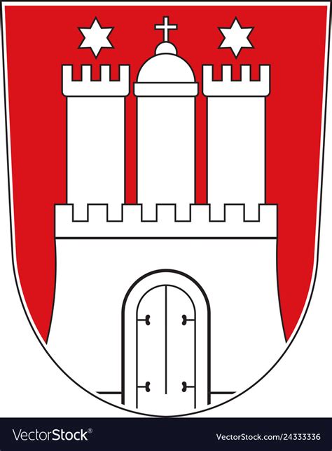 Coat Of Arms Of Hamburg Germany Royalty Free Vector Image