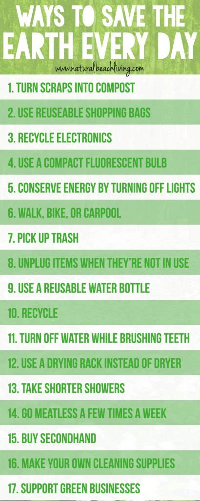 20 Easy Ways To Save The Earth Every Day Natural Beach