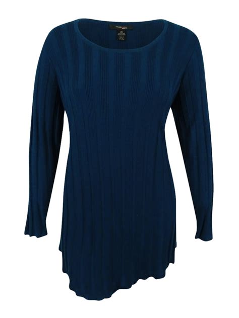 Style And Co Womens Plus Size Ribbed Knit Tunic Sweater