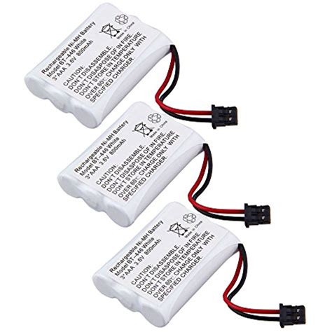 3 Pack Uniden Cordless Phone Compatible Nimh Battery 800mah Replacement