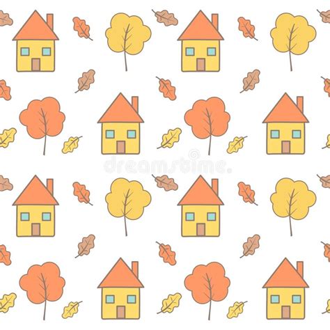 Cute Cartoon Fall Autumn Seamless Vector Pattern