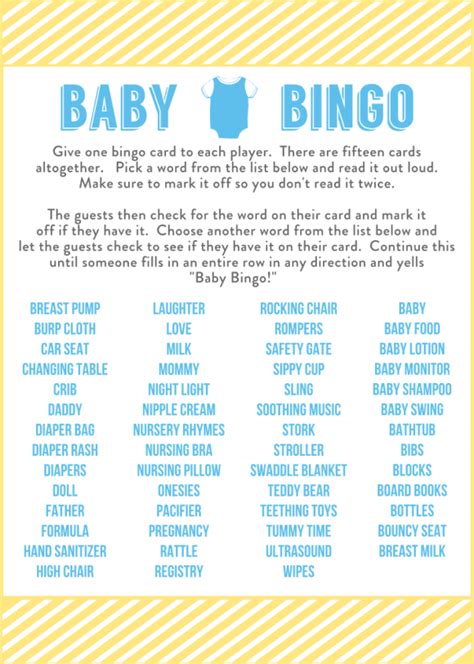 Download This Free Printable Baby Shower Bingo For Boys Catch My Party