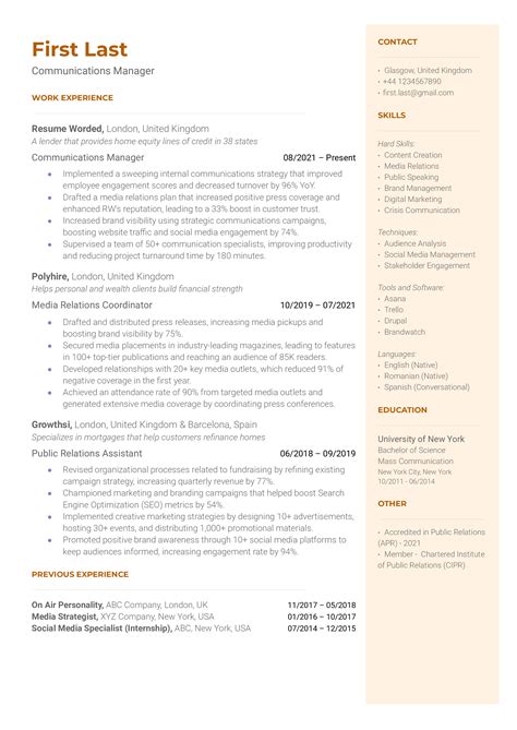 Corporate Communication Resume Example Corporate Comm Vrogue Co