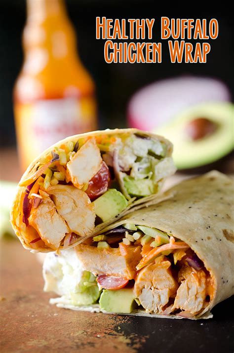 These healthy chicken wraps are loaded with spinach, chicken, avocado, tomatoes, pepper jack cheese. Healthy Buffalo Chicken Wrap