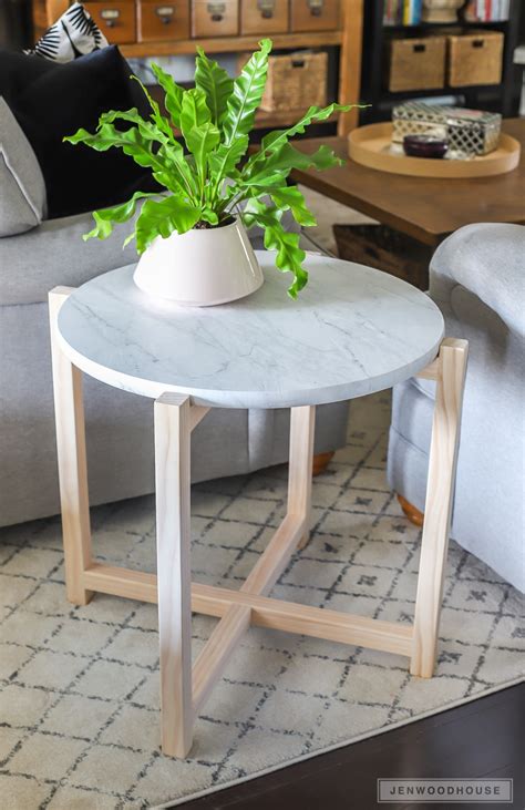 We are always able to make table tops, work tops, countertops and desk tops by joining several large or small boards together to make the size (width) you need. How To Build A Round Faux Marble Side Table