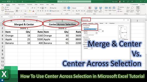 How To Use Center Across Selection In Microsoft Excel Tutorial The