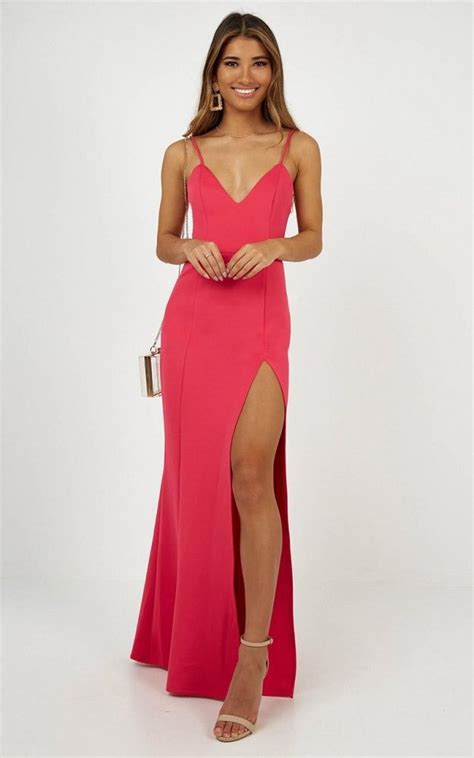 Dare To Dream Split Maxi Dress In Hot Pink Maxi Dress Dress Split Maxi Dress