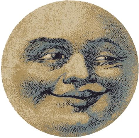 Art Visage Moon Face Moon With Face Vintage Moon Natural Area Rugs