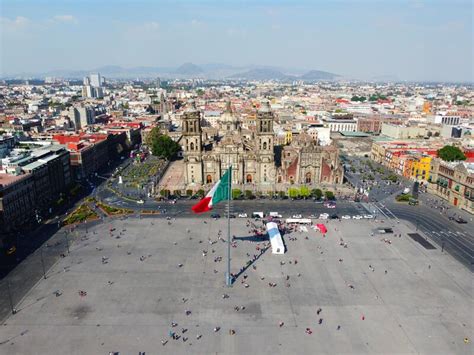 Zocalo And Metropolitan Cathedral Mexico City Mexico Stock Image