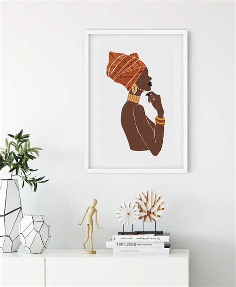 African Woman PRINTABLE Line Art Print Naked Black Woman Art Etsy