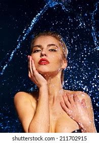 Wet Woman Face Water Drop Moisturizing Stock Photo 211702915 Shutterstock