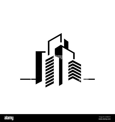 Modern Creative Simple Square Line Art Building Logo Design Vector