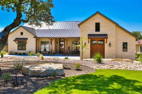 Front Exterior Hill Country Stone Ranch Home Traditional Exterior
