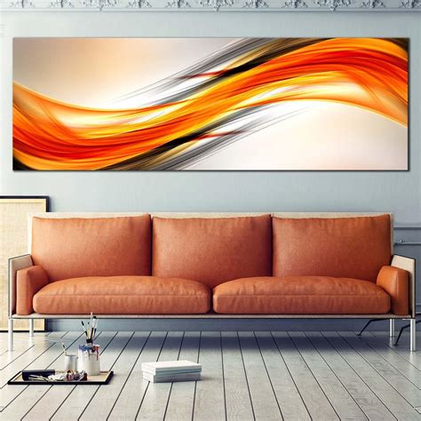 Abstract Ellipse Canvas Wall Art Orange Red Abstract Digital Painting