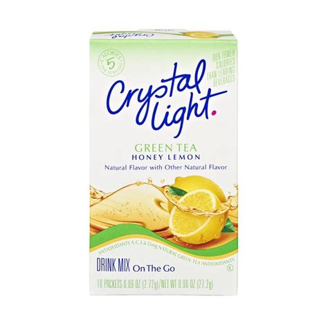 Crystal Light On The Go Honey Lemon Green Tea Drink Mix 10 Ct 096 Oz