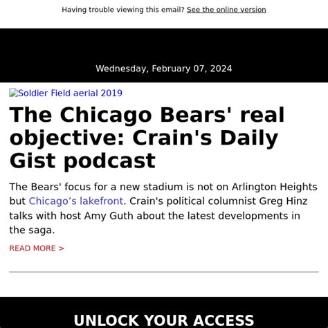 The Chicago Bears Real Objective Crains Daily Gist Podcast Crains