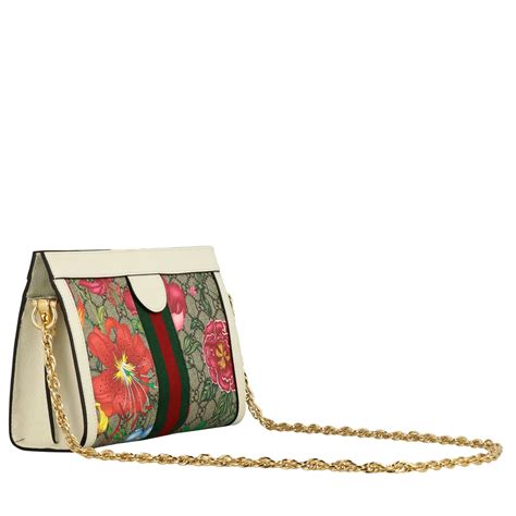 Gucci Ophidia Shoulder Bag In Flora Gg Supreme Leather Multicolor