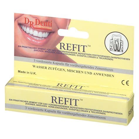 Dr Denti Refit Zahnzement Für Kronen Und Brücken 3 St Shop Apothekech