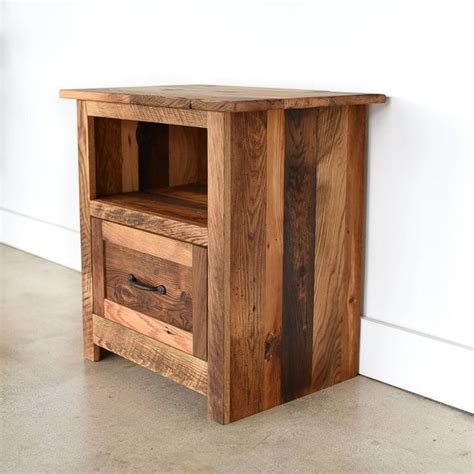 Reclaimed Barn Wood Nightstand Rustic Bedside Table Accent Etsy