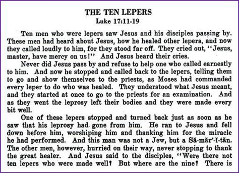 The Ten Lepers Jesus Healing Story Kids Korner Ten Lepers