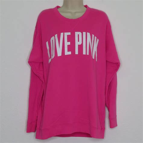 Pink Victorias Secret Medium Love Crew Neck Pullover Sweatshirt 2013