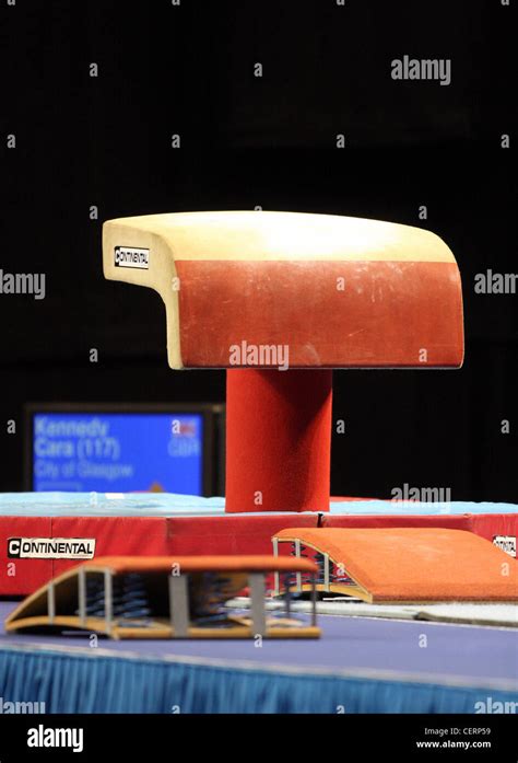 Vault Table At A British Gymnastics Competition With The Spring Board