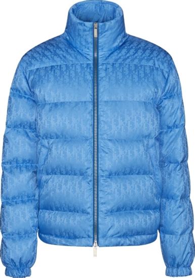 Dior Bright Blue Oblique Puffer Jacket Inc Style