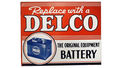 1954 delco battery sign dstf 23x18 5 at louisville 2016 as k79 mecum auctions