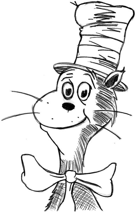 Drawing Dr Seuss The Cat In The Hat Coloring Page Color Luna