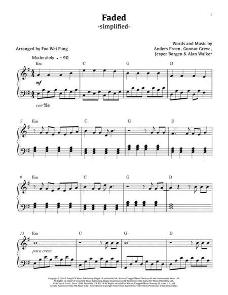 Faded For Violin Solo Free Music Sheet