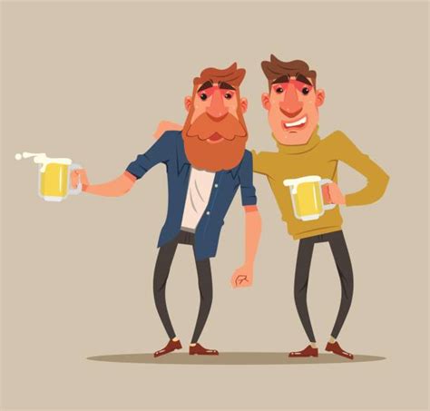 Man Two Beers Stock Vectors Istock