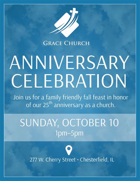 Free Church Anniversary Flyer Templates