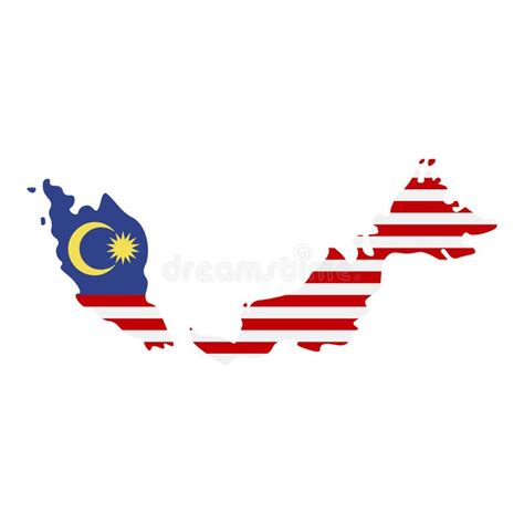 Map Of Malaysia Flag Stock Illustration Illustration Of Malaysia