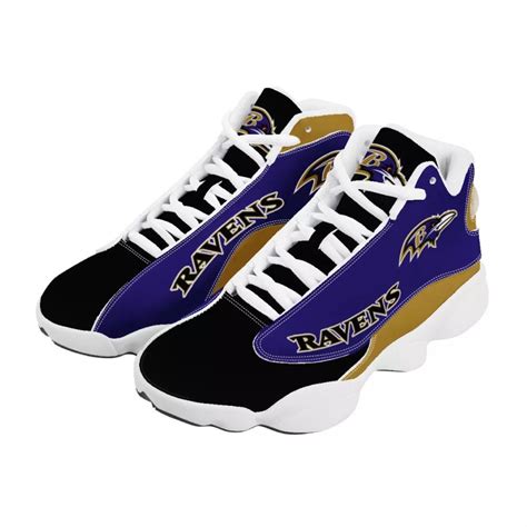 Baltimore Ravens Air Jordan Jd13 Style Custom Sneakers Womens Etsy
