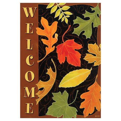 Fall Banner Welcome Flag Beautiful Leaves Flag Decor