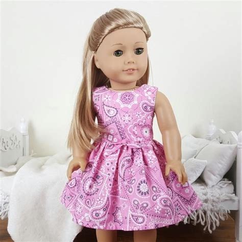 18 Inch Doll Pink Bandanna Dress Pink Party Summer Dress Etsy