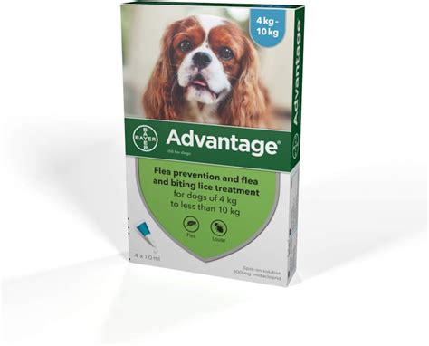 Advantage Spot On Flea Treatment 100 Medium Dogs 4 10kg 4 Pipettes