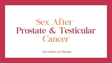Sex After Prostate And Testicular Cancer Youtube