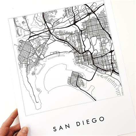 San Diego City Lines Map Print — Turn Of The Centuries