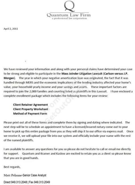 Legal cover letter templates are great for your legal cover letter writing. Quantum Law Firm Selling Mass Litigation Alliance Mass ...