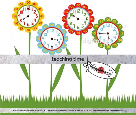 Teaching Time Clipart Digital Clip Art Pack 300 By Poppydreamz